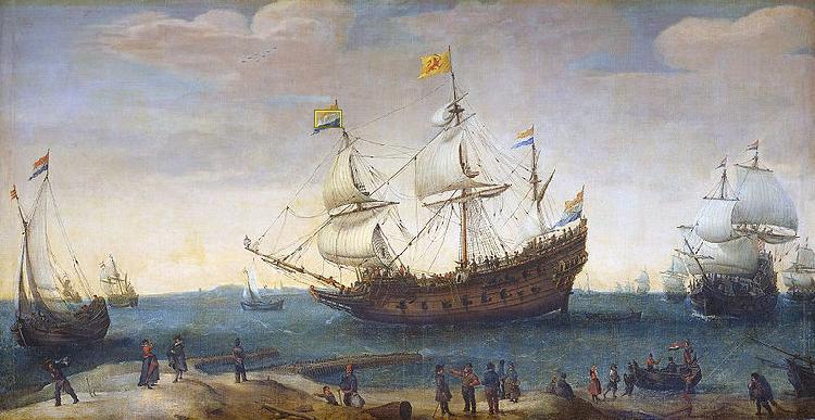 Hendrik Cornelisz. Vroom The Mauritius and other East Indiamen